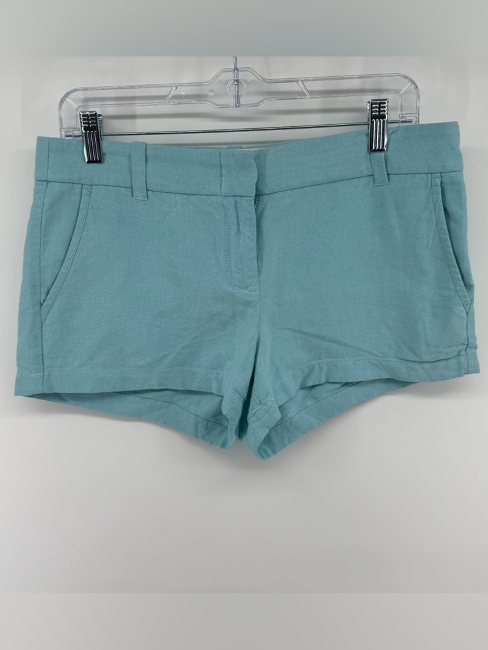 J.Crew Womens Turquoise Blue Cotton Booty Chino Shorts Size 6 Summer‎ Casual
